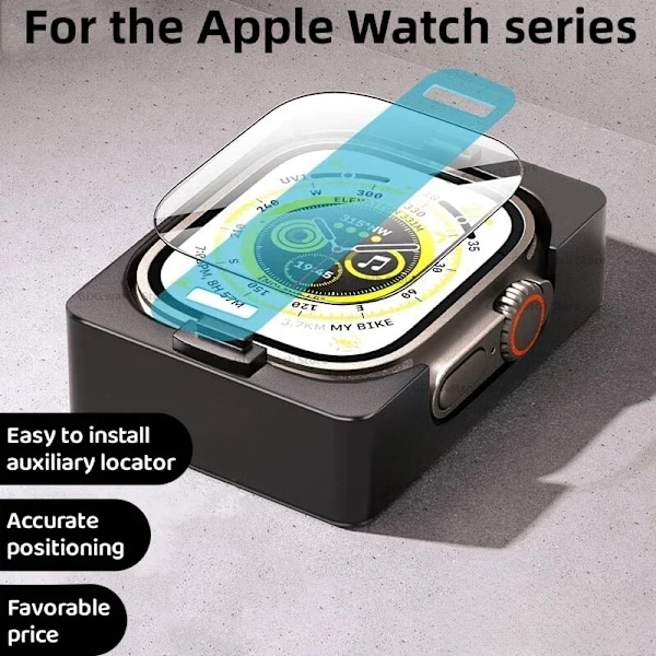 Installationsbricka för skärmskydd till Apple Watch Ultra Series 8 7 6 5 4 3 SE Skyddande iWatch 49mm 45mm 41mm 44mm 42mm 40mm 38mm Series 44mm 4 5 6 SE 2PCS Film 1 Install