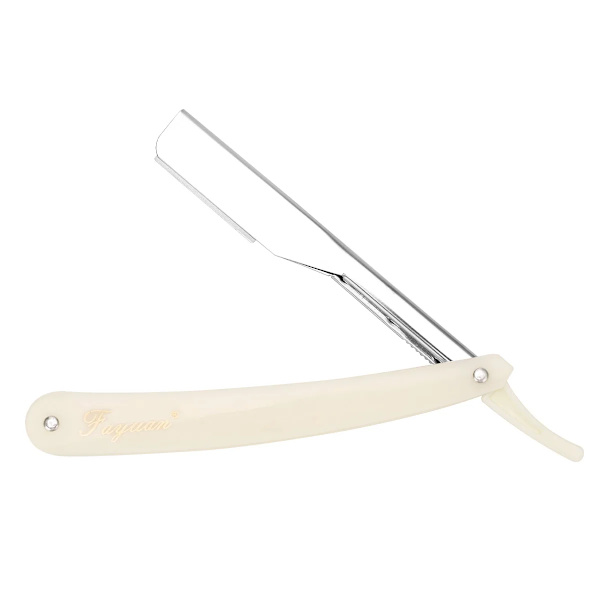 Svart manuell rakapparat Rakkant i rostfritt stål Sharp Barber Razor Vikbar Rakning Skäggtrimmer Cutter WHITE