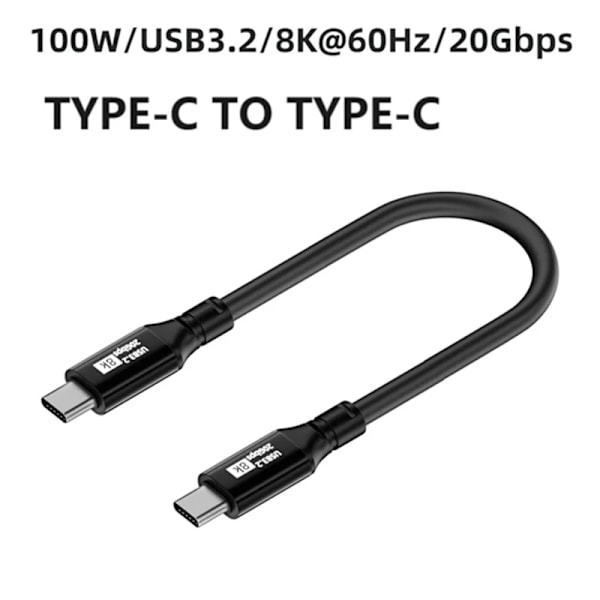 USB C till C 100W 5A PD Snabbladdningskabel 20Gbps USB3.2 Gen2x2 8K 4K Videoutgångskabel för Laptop Surfplatta Mobiltelefon Hårddisk 100W 20Gbps 2m