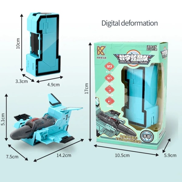 Digitala siffror Transport Brev Tank Warrior Deformation Action Figurer Transformation Robotleksaker för barn Present 1