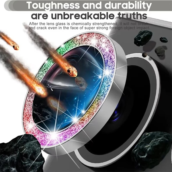 3Rings Glitter Kameralinsskyddsfilm För Samsung Galaxy S24 FE S24Plus S24+ S23FE S23 Plus S23+ Metall Glas Diamantlock Black (3 Ring) For S23 Plus