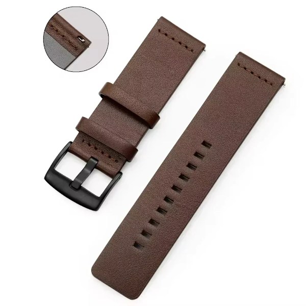 20Mm 22Mm Klockorm Snabb Release Läderrem För Samsung Galaxy Watch 3 Active2 40 44Mm Huwei Klocka G 2 Watchband 18 24Mm Brown Black 20mm