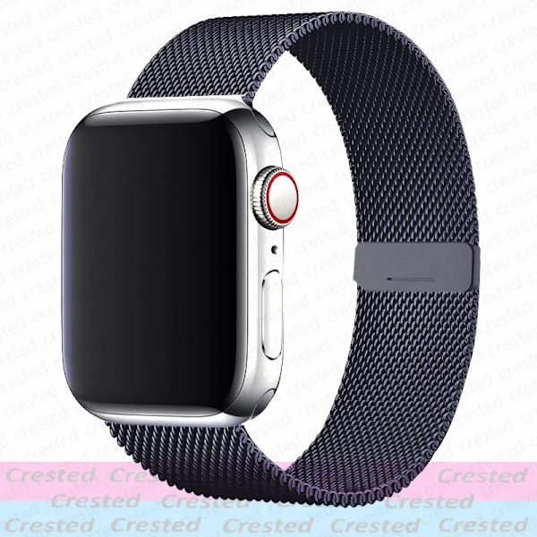 Milanese Loop Armband för Apple Watch Band 44mm 40mm 45mm 41mm 49mm 46 42mm correas armband iWatch serie 3 6 se 7 8 9 ultra 2 10 space gray S10-46 42 44 45 49mm
