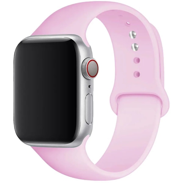Silikonarmband för Apple Watch-armband 40 mm 49mm 44 mm 45mm 46mm 42mm 41mm 38mm sportarmband iWatch serie 10 9 8 3 SE ultra 2 Si Pink Sand 38 40 41 mm M-L