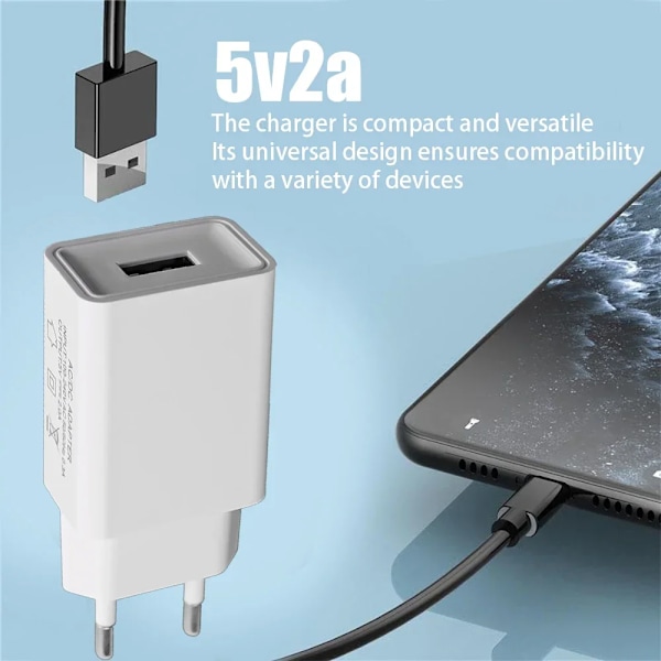 5V 2A Hem Rese Laddare Ström Universal Telefon EU US Laddningsadapter För IPhone 15 14 Samsung Huawei 2Pcs EU 5V2A