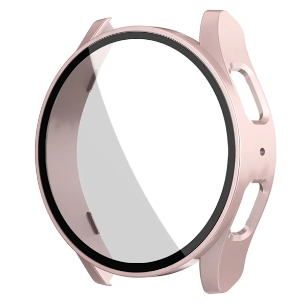 Härdat glas + PC-skal för Samsung Galaxy Watch 7/6/5/4 FE 44mm 40mm 3D Full täckning stötfångare skärmskydd skal + film Tillbehör Rose Gold 05 Galaxy 7 40mm