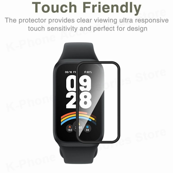 3D Böjd Kant Film För Xiaomi Smart Band 9 Active HD Mjukt Smart Klocka Skärmskydd Ej Glas För Redmi Band 3 3 Tillbehör 3Pcs For Mi Band 9 Active