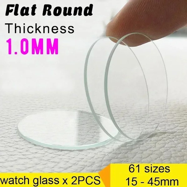 2 st Tjocklek Diameter Platt Klockkristall Mineralglas, Reservdelar Runt Mekaniskt Klockglas, Linsreparationsverktyg Diameter 35.5mm Thickness 1.0mm 5pcs