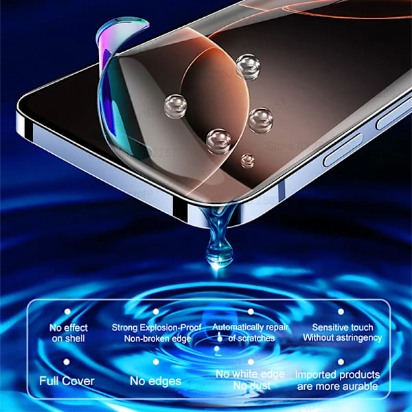 1-4 st Hydrogel Film för iPhone 16 15 14 13 12 11 Pro Max Plus Full Cover Skärmskydd Ej-Glas Främre Mjuk Film Tillbehör For iPhone 7 8 Plus 2PCS