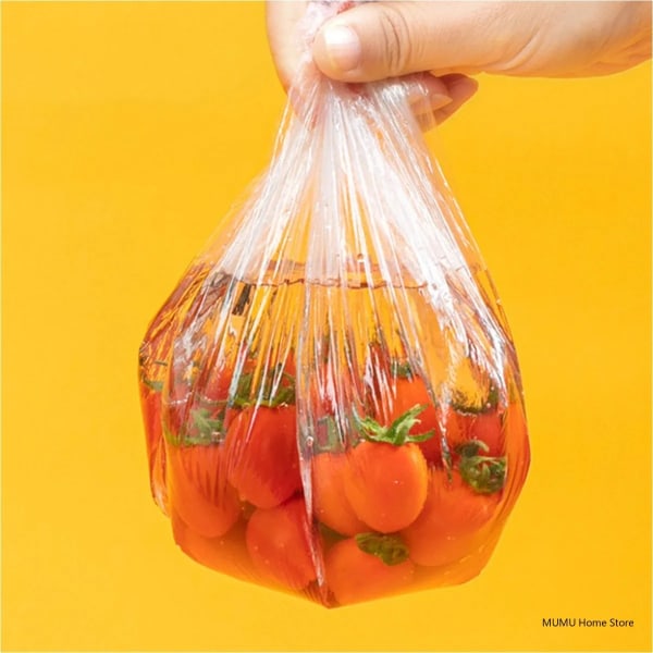 50/100/200 st Cover Plastpåsar för frukt och grönsaker Färskhållbar matförpackning påsar Förvaringspåse Cover 100pcs