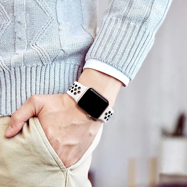 Sportarmband för Apple Watch Band 46mm 44mm 40mm 42-38-41mm 45mm Andningsbart Armband iWatch Series 10 9 8 7 6 SE 5 3 Ultra 2 49mm 25Blue Feather Black 42 44 45 49-46mm M-L