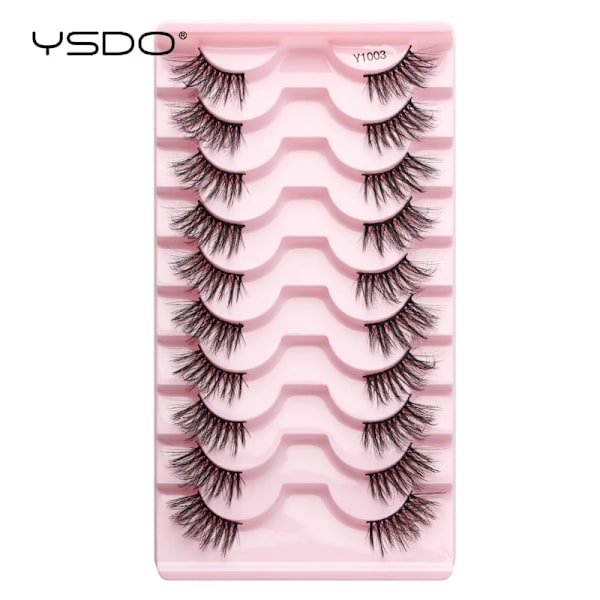 Lashes 3/10 Par Half Lashes Katt Öga Naturliga Långa Snor 3D Mink Ögonfransar Full Remsa Lashes Makeup Förlängning Verktyg 10 pairs-  Y1003