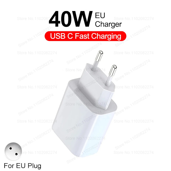 PD 40W Snabbladdare för iPhone 16 15 11 12 13 14 Pro Max Plus iPad Air Snabbladdningskabel USB C Typ C Datalinje Telefonladdare 40W Charger