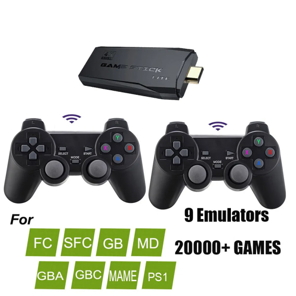 Videospelskonsol Game Stick Lite 4K 20000-spel HD Retro Classic Arcade Emulador Wireless TV Gaming Console 32GB 3500games