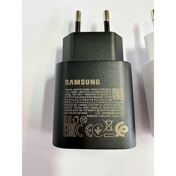 Original Samsung 25W Laddare PD ny Chargeur Galaxi Z Fold 6 5 Z Flip 4 S25 S24 S23 A05s A54 A24 A23 M54 M13 M22 M32 M53 charger with cable White EU Plug