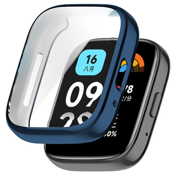 Skärmskydd TPU-fodral för Redmi Watch 3 Active Fulltäckande skyddsskal Stötfångare för Xiaomi Redmi Watch3 Active Watch Frame black