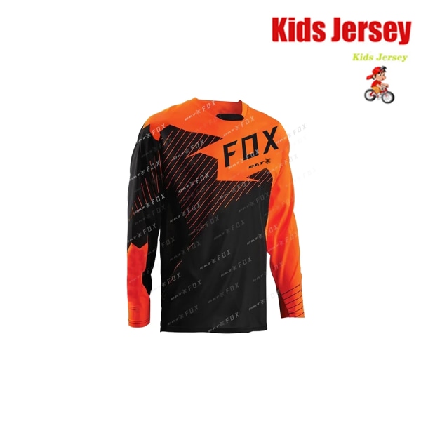 BAT FOX Kids Racing tröja Downhill Jersey Mountain Bike T-shirt Camiseta Motocross Jersey Snabbtorkande andningsbar barntröja KA-AL557 XS