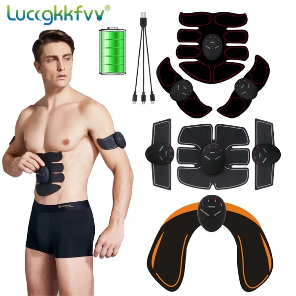 Elektrisk muskelstimulator EMS trådlös rumpa Höfttränare Abdominal ABS-stimulator Fitness Body Bantning Massager 8 pack ABS