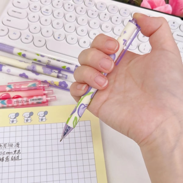 0,5 mm tecknat mönster gelpenna Student skrivpennor Kreativ signaturpenna Söt brevpapper Kontor skolpapper Rouge