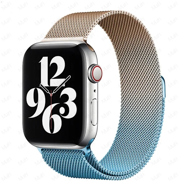 Milanese Loop för Apple Watch armband 44mm 40mm 45mm 41mm 42-38-44mm rem ultra 2 49mm metallarmband iwatch series 9 8 7 6 SE 5 4 3 pink blue 42 41mm-40mm-38mm