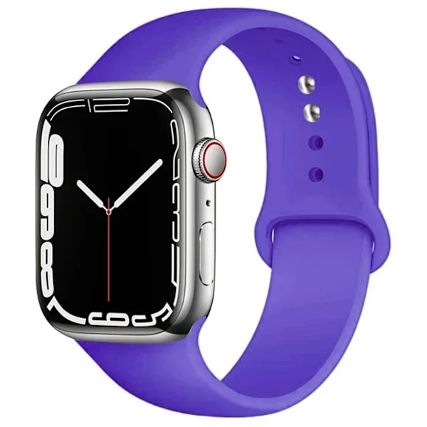 Silikonarmband för Apple Watch-remmar 49mm 40mm 44 mm 45mm 46mm 42mm 41mm 38mm sportarmband iWatch serie 10 9 8 3 SE ultra 2 28 deep purple 38 40 41 S10-42mm ML