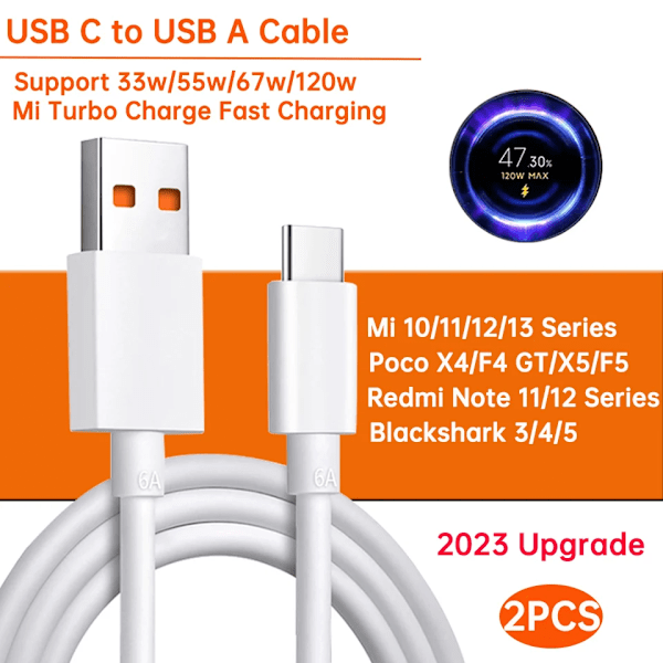 Xiaomi Original USB Typ C-kabel 120W 67W Turbo Snabbladdare Mi 15 14 13 12T Pro 12 11 Ultra Poco X6 X7 Redmi Note Black Shark 5 2p upgrade c to a 1.5m(4.9ft)