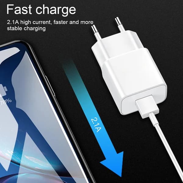 Laddare för Xiaomi Redmi 5V 2A EU Typ-C Micro USB Kabel Telefonladdare för Redmi Note 11 10 9 3 4 6 7 8 8T Pro 4X 5 5S EU Plug Micro Cable