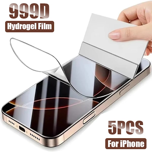 5 st Hydrogelfilm för iPhone 13 14 15 16 Pro Max Plus 16E Skärmskydd för iPhone 11 12 Pro Xr X Xs Max 13 Mini SE 2020 For iPhone Xr 5PCS Hydrogel Film