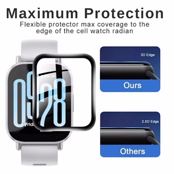Skärmskyddsfilm för Xiaomi Redmi Watch 5 Active Mjuk TPU Smartwatch Anti-Repa Skärmskyddsfilm för Redmi Watch 5 2pcs Redmi Watch 5 Active