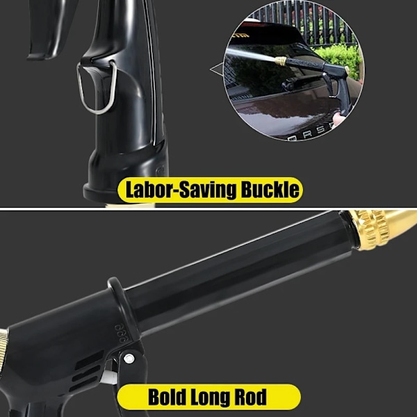 Högt Tryck Vatten Spray Pistol Justerbar Rengöring Biltvättmaskin Bevattning Metallmunstycke Vattenrör Anslutning Tillbehör Tillbehör S1  Water gun