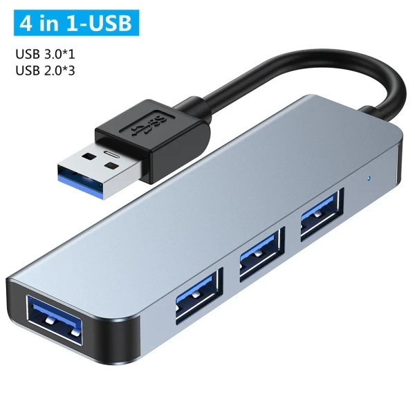 Airies USB C för Macbook, adapter 8 och 1, PC, ladda PD, 8 portar, station S6, RJ45, carte TF/SD kompatibel HDMI, répartiteur de type C Macbook 4 In 1 USB CHINA