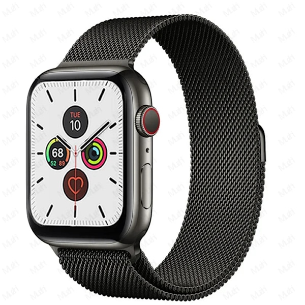 Milanese Loop för Apple Watch armband 44mm 40mm 45mm 41mm 42-38-44mm rem ultra 2 49mm metallarmband iwatch series 9 8 7 6 SE 5 4 3 Black 2 41mm-40mm-38mm