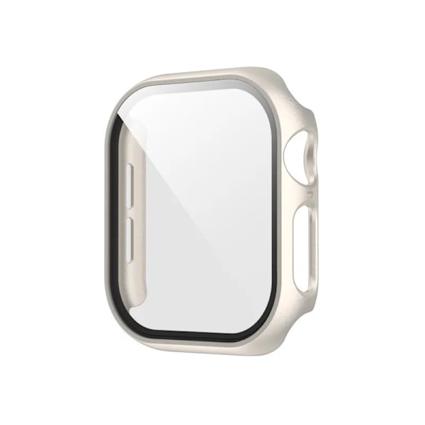 Härdat Glas + Skal För Apple Watch 10 42mm 46mm Matt Hård PC Bumper Skärmskydd Fodral iWatch serie 10 42/46 Tillbehör starlight Series 10 46MM