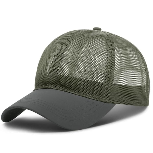 Kvinnor Män Sommar Cool Andas Snabbtorkande Mesh Cap UV Solskydd Utomhus Ridning Fiske Tennis Golfkepsar Sport Hatt Army Green One Size