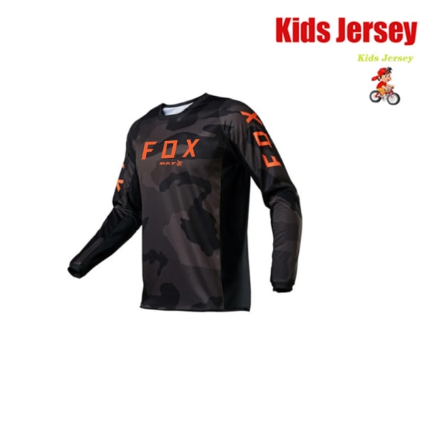 Motocrosströja för barn BAT FOX MTB Downhilltröja Off Road DH Racing T-shirt Snabbtorkad Cykeltröja för barn Barnkläder KA-ZL016 6XL