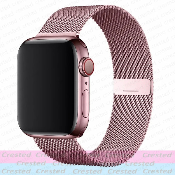 Milanese Loop Armband för Apple Watch Band 44mm 40mm 45mm 41mm 49mm 46 42mm correas armband iWatch serie 3 6 se 7 8 9 ultra 2 10 pink gold S10-46 42 44 45 49mm