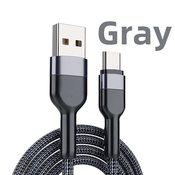 Vumpach USB typ C-kabel Snabbladdningsdatakabel Laddarkabel c För iphone 15 Samsung s21 A51 xiaomi mi 10 redmi huawei Kabel Gray 3m