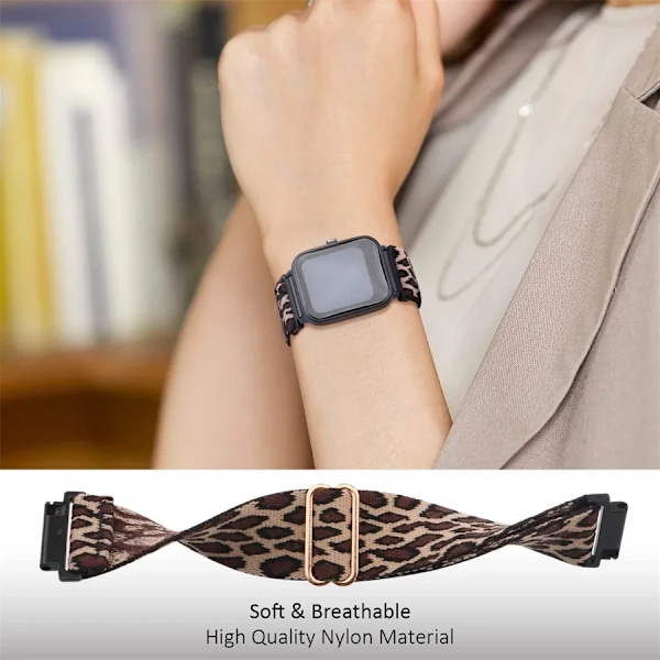 Glänsande elastiskt armband för Amazfit gts 4-3-2-2e-mini/bip-U-S-lite/Stratos 2 20mm/22mm band Böhmisk Pride armband gtr-4-3-3pro-2e leopard print 16 22mm watch band