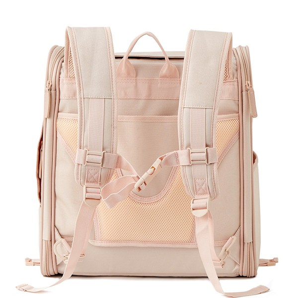 Japan Och Sydkorea Husdjursvagn Väska Bärbar Stor Kapacitet Cat Väska Oxford Tygvagnar Cat Väska Fällande Husdjurspåsen Hand Bag-Light Pink