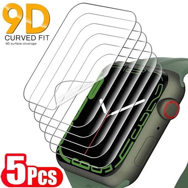 5 st Hydrogel Film för Apple Watch 9 5 6 SE 3 2 1 40MM 44MM 42MM 38MM Skärmskydd för Apple Watch Ultra 49MM 7 8 41MM 45MM Series 8 9 41MM 5PCS Hydrogel Film