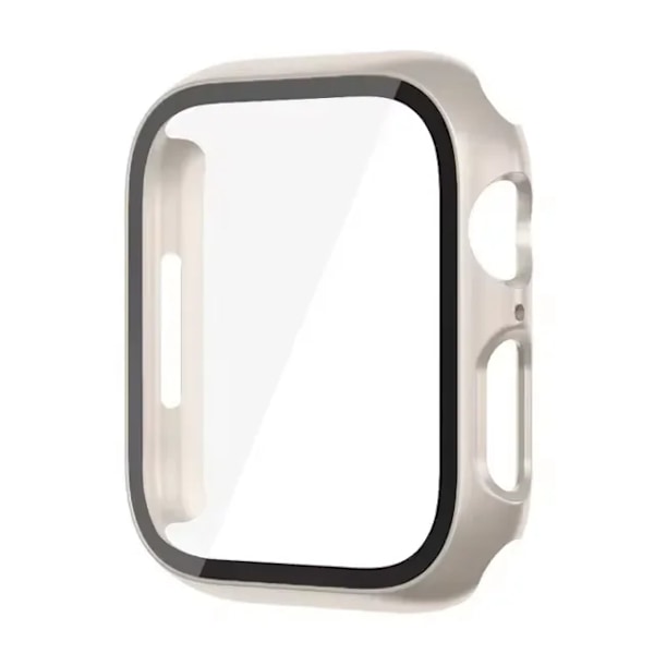 Härdat Glas + Skal för Apple Watch 10 46mm 42mm Ultra 2 49mm Skärmskydd Fodral iWatch 9 8 7 6 5 SE 45mm 41mm 44/40mm Skal Starlight Series 7 8 9 45MM