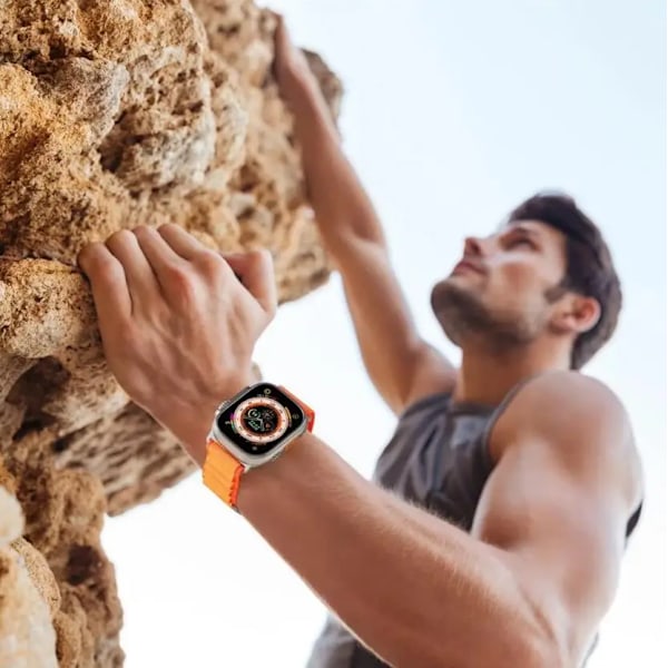 Alpine loop armband för Apple Watch rem 49mm 44mm 40mm 45mm 41mm 42mm 38mm 40 44 45 mm armband iWatch Ultra serie 7 6 5 3 se 8 orange 42 44 45 49mm