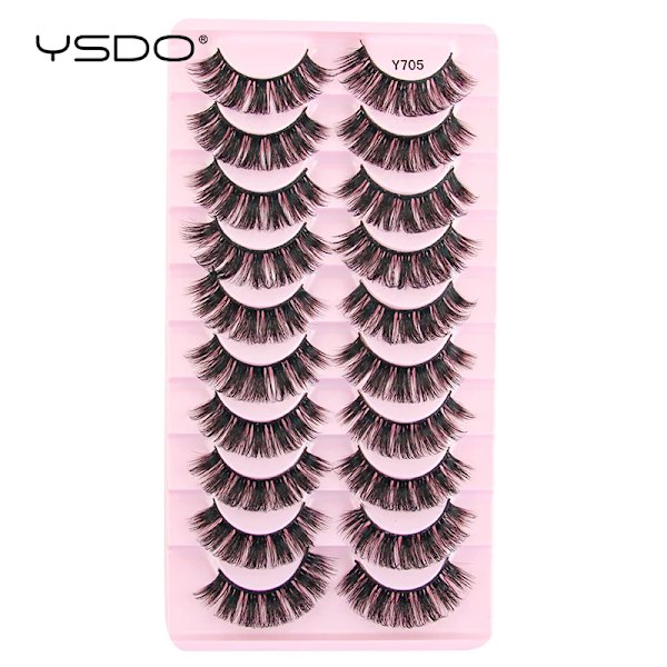 Lashes 3/10 Par Half Lashes Katt Öga Naturliga Långa Snor 3D Mink Ögonfransar Full Remsa Lashes Makeup Förlängning Verktyg 10 pairs-  Y705