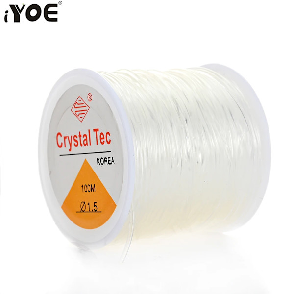 0,5-1,5 mm elastisk sladdsnöre Transparent elastisk tråd för smyckestillverkning DIY Armband Halsband pärltillbehör 1.2MMx 60M 1 roll