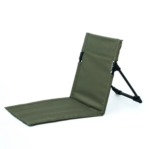 Hopfällbar campingstol Utomhus Trädgård Park Enkel Lazy Chair Ryggstöd Kudde Picknick Camping Fällbar ryggstol Solstolar Army green