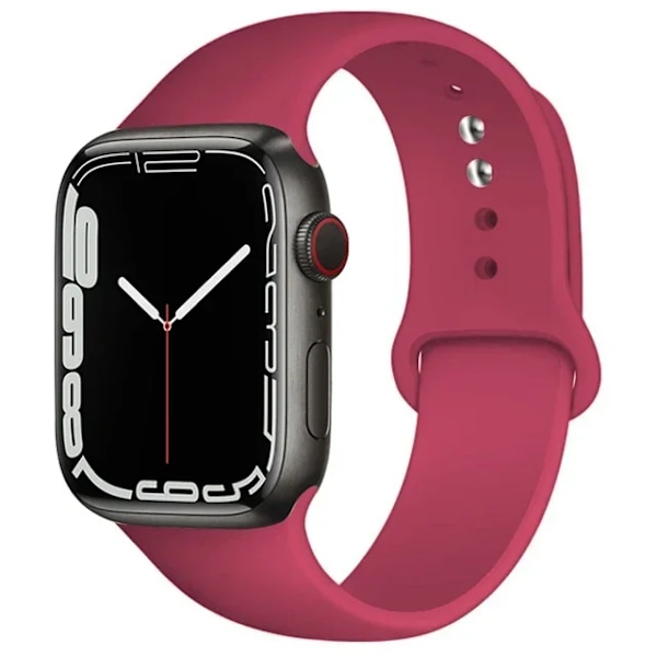 Silikonarmband för Apple Watch-armband 44mm 45mm 40mm 41mm 42-38mm 45 mm sportarmband iwatch serie 8 7 6 5 4 3 SE 9 Ultra 2 49mm 44 garnet 38 40 41 S10-42mm SM