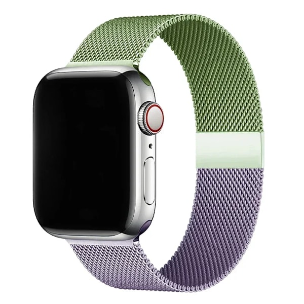 Milanese Loop för Apple Watch armband 44mm 40mm 45mm 41mm 42-38-44mm rem ultra 2 49mm metallarmband iwatch series 9 8 7 6 SE 5 4 3 11 green purple 38mm 40mm 41mm