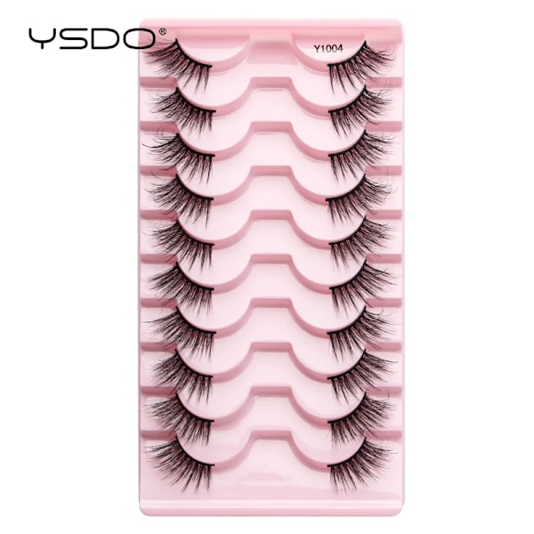 Lashes 3/10 Par Half Lashes Katt Öga Naturliga Långa Snor 3D Mink Ögonfransar Full Remsa Lashes Makeup Förlängning Verktyg 10 pairs-  Y1004