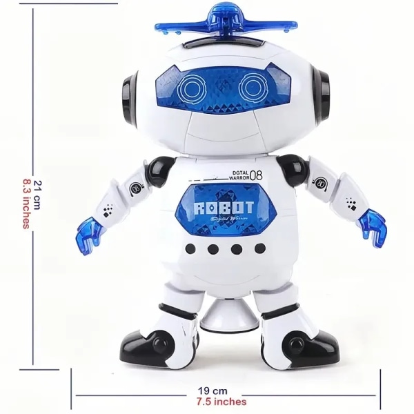 Barn Robot Roterande Dansleksaker Med Musik LED-ljus Elektroniska promenadleksaker för pojkar Flickor Födelsedagsjulklapp