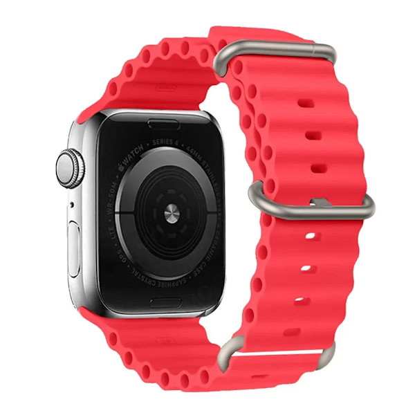 Ocean Strap För Apple Klocka Ultra 2 Band 49Mm 45Mm 41Mm 44Mm 40Mm 42Mm 38Mm Bracelte Iwatt Serie 9 8 7 3 Se Band Correa Remmer red 38mm 40mm 41mm